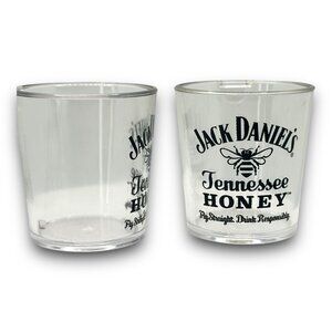 Rare Jack Danel's Tennessee Honey SideCar Shot Glasses (2) EUC Plastic Man Cave